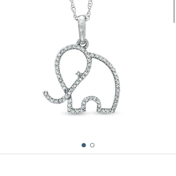 Zales Diamond Elephant Necklace - Picture 2 of 6